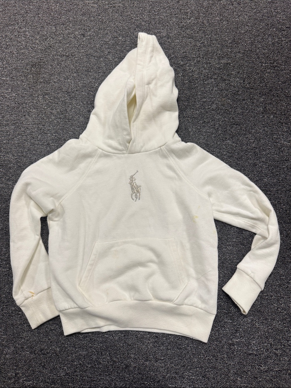 Polo by Ralph Lauren Kids Cream Hooded Sweatshirt with Embroidered Pony